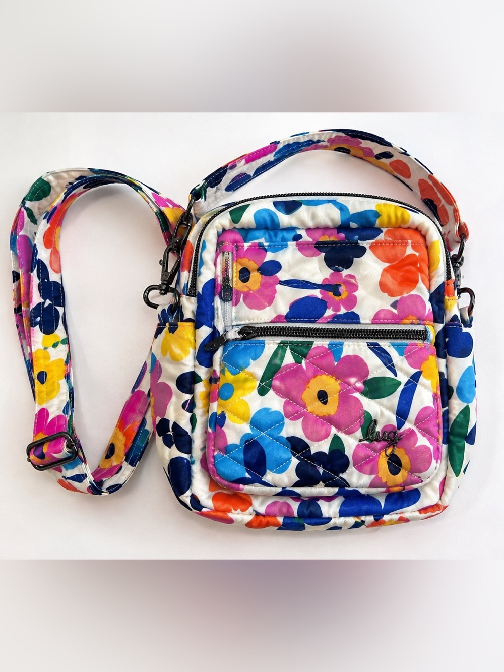 Lug Alpine Floral Crossbody Bag Multicolor Quilted Shoulder Purse